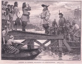 Le débarquement du maréchal Schomberg à Carrickfergus en 1689 après J.-C.